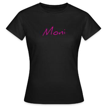Moni Monika Nom Prénom Cadeaux - T-shirt Femme - noir - Devant - AI Model Female 172 dark (172cm)