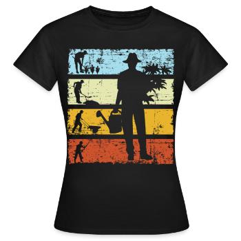 Jardinier vintage Jardinier Jardinier amateur - T-shirt Femme - noir - Devant - AI Model Female 172 dark (172cm)