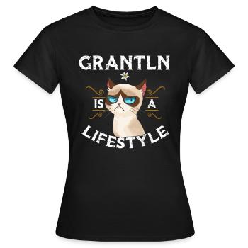 Grantln Is A Lifestyle - Women's T-Shirt - black - Front - AI Model Female 172 dark (172cm)