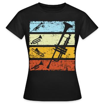 Trompette trompette trompette trompette - T-shirt Femme - noir - Devant - AI Model Female 172 dark (172cm)