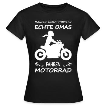 Coole Oma Chopper Motorradfahrerin Motorrad - Frauen T-Shirt - Schwarz - Vorne - AI Model Female 172 dark (172cm)
