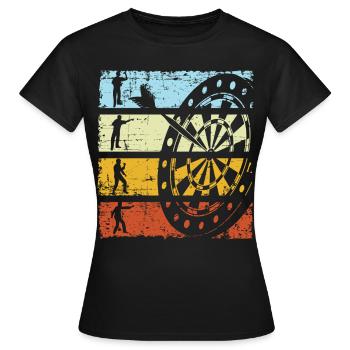 Fléchettes rétro Fléchettes Fléchettes vintage Fléchettes fléchettes - T-shirt Femme - noir - Devant - AI Model Female 172 dark (172cm)