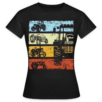 Retro Tractor Farmer Trecker Farmer Vintage - Women's T-Shirt - black - Front - AI Model Female 172 dark (172cm)