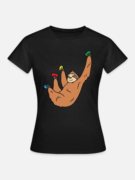 Faultier Klettern Geschenk - Frauen T-Shirt - Schwarz