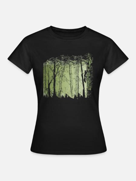 Squirrel In Forest - Frauen T-Shirt - Schwarz