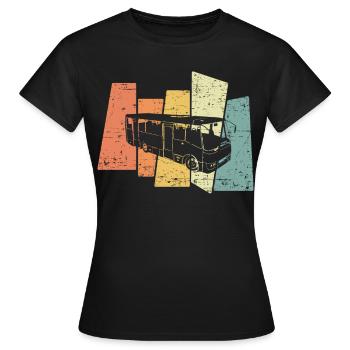 Retro Bus Driver Profession Transporter Bus - Women's T-Shirt - black - Front - AI Model Female 172 dark (172cm)
