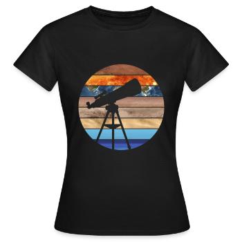 Telescope Space Planets Solar System Astronomy - T-shirt Femme - noir - Devant - AI Model Female 172 dark (172cm)