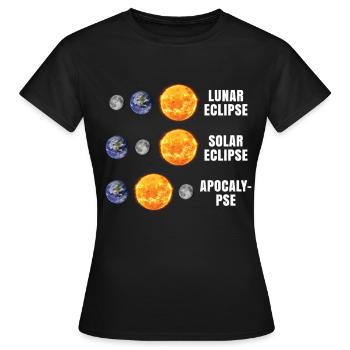 Astronomy Lunar Solar Eclipse Apocalypse - T-shirt Femme - noir - Devant - AI Model Female 172 dark (172cm)