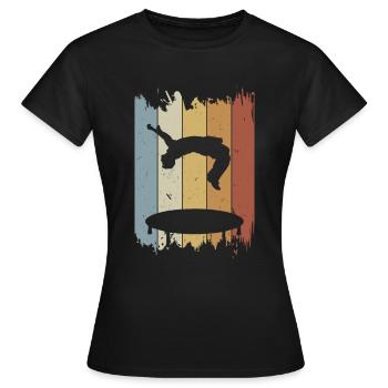 Retro Salto BackFlip Trampoline Freerunner Vintage - T-shirt Femme - noir - Devant - AI Model Female 172 dark (172cm)
