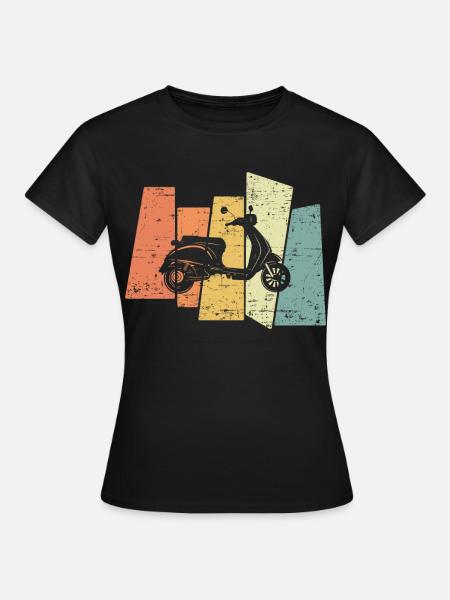 Vintage Motorroller Scooter retro für Rollerfahrer - Frauen T-Shirt - Schwarz