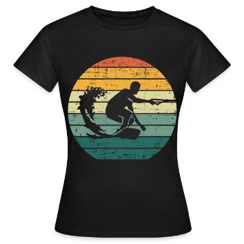 Wakeboard wakeboard wakeboard rétro Wakeboard Wakeboard - T-shirt Femme - noir - Devant - AI Model Female 172 dark (172cm)
