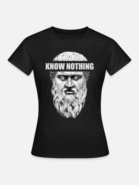 Plato Socrate Aristotle Know Nothing Philosophie - T-shirt Femme - noir