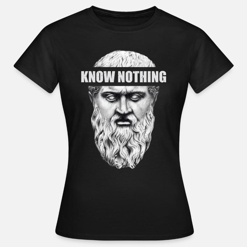 Plato Socrate Aristotle Know Nothing Delphi - T-shirt Femme - noir