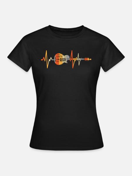 Vintage Gitaar Lifeline Gitaar Heartbeat ECG - Vrouwen T-shirt - zwart
