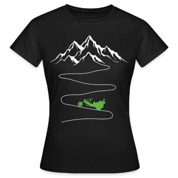 Trike Montagnes Courbes Triker Triker Trikes Trikes - T-shirt Femme - noir - Devant - AI Model Female 172 dark (172cm)