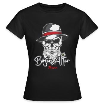 Böser alter Mann Camouflage Tarnmuster Totenkopf - Frauen T-Shirt - Schwarz - Vorne - AI Model Female 172 dark (172cm)