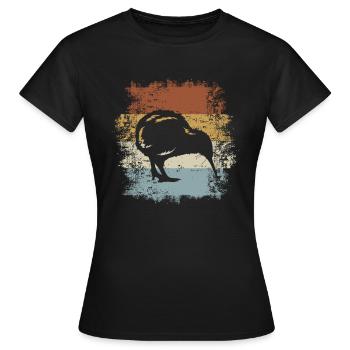 Kiwi Oiseau Vintage Kiwi Oiseau Vintage - T-shirt Femme - noir - Devant - AI Model Female 172 dark (172cm)
