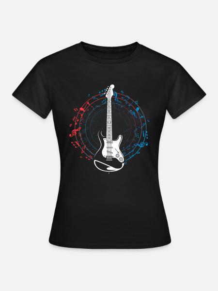 E-Gitarre Instrument Musiknote Gitarrist Gitarre - Frauen T-Shirt - Schwarz