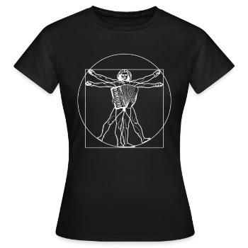 Vitruvian Accordéoniste Da Vinci Zieharmonika - T-shirt Femme - noir - Devant - AI Model Female 172 dark (172cm)
