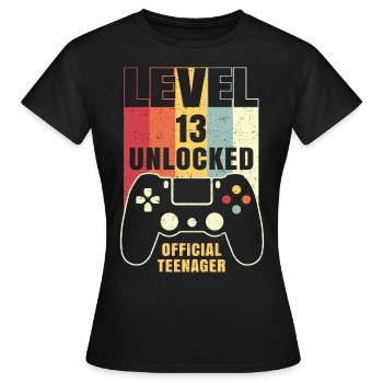 Niveau 13 Unlocked Official Teenager - T-shirt Femme - noir - Devant - AI Model Female 172 dark (172cm)