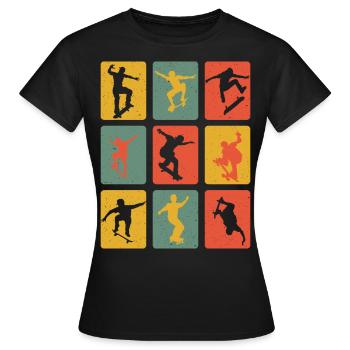 Skateboard skateboard en position skateboard - T-shirt Femme - noir - Devant - AI Model Female 172 dark (172cm)