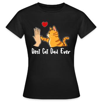 Meilleur Cat Dad Ever Cat L amer Papa Best Dad - T-shirt Femme - noir - Devant - AI Model Female 172 dark (172cm)