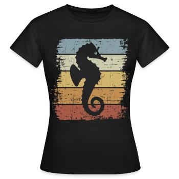 Hippocampes Natation précoce Natation Vintage - T-shirt Femme - noir - Devant - AI Model Female 172 dark (172cm)