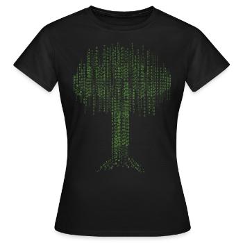 Binary Tree Coding Computer Programmer Developers - T-shirt Femme - noir - Devant - AI Model Female 172 dark (172cm)