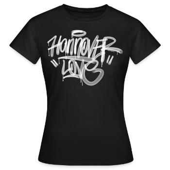 Hanovre Love Graffiti Style Shirt Design - T-shirt Femme - noir - Devant - AI Model Female 172 dark (172cm)