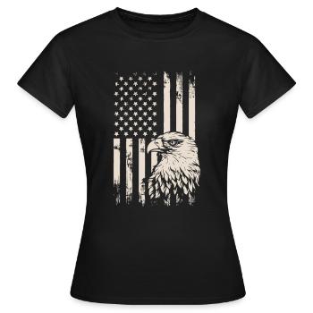 American Flag Eagle USA Distressed - T-shirt Femme - noir - Devant - AI Model Female 172 dark (172cm)