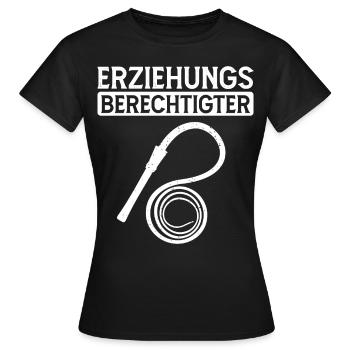 Tuteur légal BDSM Bâillon fouet - T-shirt Femme - noir - Devant - AI Model Female 172 dark (172cm)