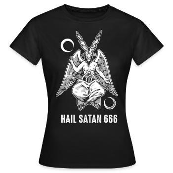Hail Satan 666 Satanic Dung Beetle Beelzebub - Women's T-Shirt - black - Front - AI Model Female 172 dark (172cm)