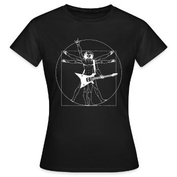 Vitruvian E Guitariste Leonardo Da Vinci - T-shirt Femme - noir - Devant - AI Model Female 172 dark (172cm)