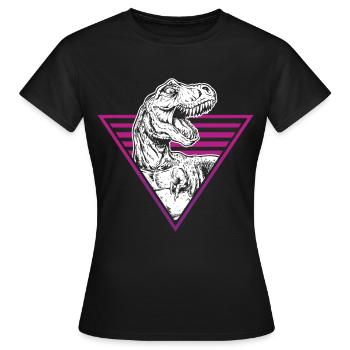 Dinosaurs T Rex Extinct Dinosaurs Vaporwave - Frauen T-Shirt - Schwarz - Vorne - AI Model Female 172 dark (172cm)