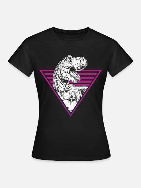 Dinosaurs T Rex Extinct Dinosaurs Vaporwave - Frauen T-Shirt - Schwarz