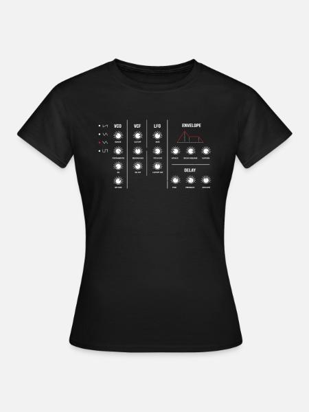 Synthétiseur rétro Analogique Synth Boutons DJ Studio - T-shirt Femme - noir