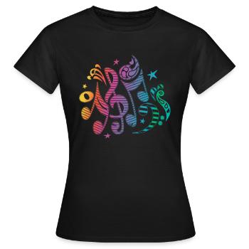 Musical Instrument Notes Musical Notes Music - Women's T-Shirt - black - Front - AI Model Female 172 dark (172cm)
