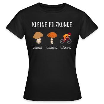 Kleine Pilzkunde Glückspilz Radfahrer Rennrad - Frauen T-Shirt - Schwarz - Vorne - AI Model Female 172 dark (172cm)