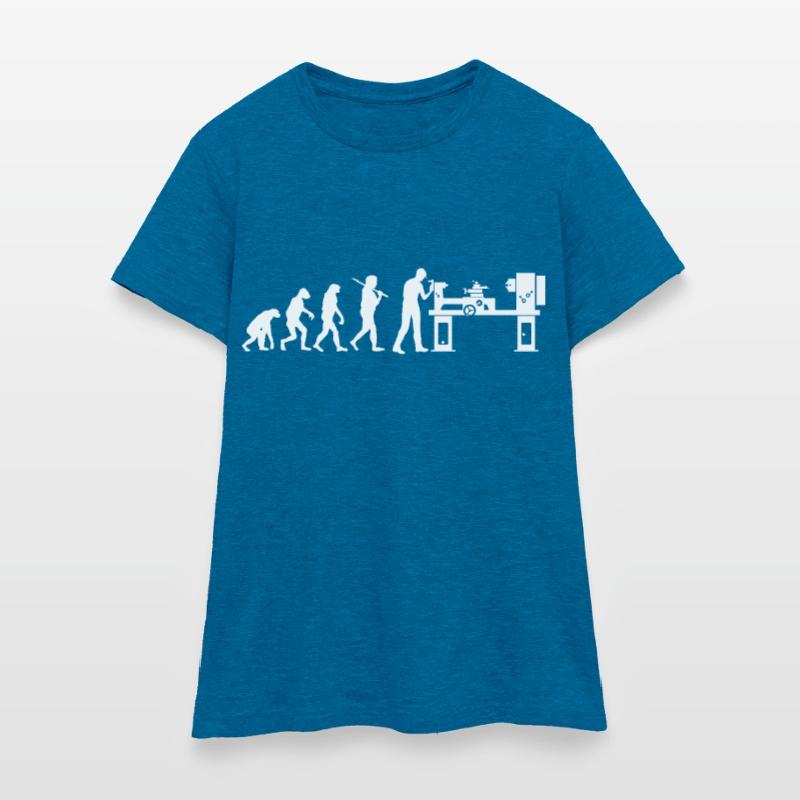 Evolution Cutting Machine Operator CNC Lathe Women's T-Shirt