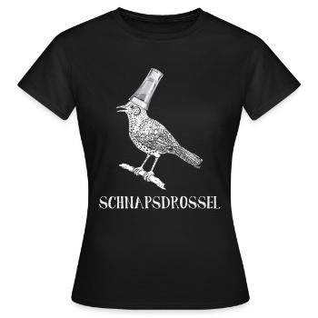 Schnapsdrossel Schnaps Party Alkohol Schnaps - Frauen T-Shirt - Schwarz - Vorne - AI Model Female 172 dark (172cm)