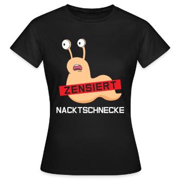 Nacktschnecke Zensiert - Frauen T-Shirt - Schwarz - Vorne - AI Model Female 172 dark (172cm)