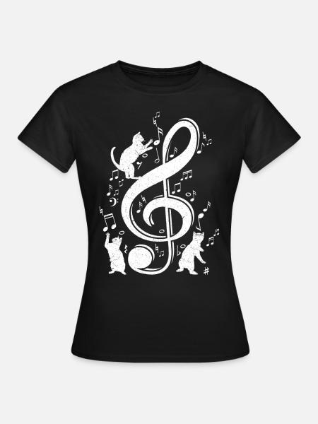 Clef Cat Violino Clef Gattino - Maglietta da donna - nero