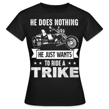 Trike Motor Tricycle Triker Tricycle Moto - T-shirt Femme - noir - Devant - AI Model Female 172 dark (172cm)