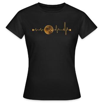 Bitcoin Herzschlag - Frauen T-Shirt - Schwarz - Vorne - AI Model Female 172 dark (172cm)