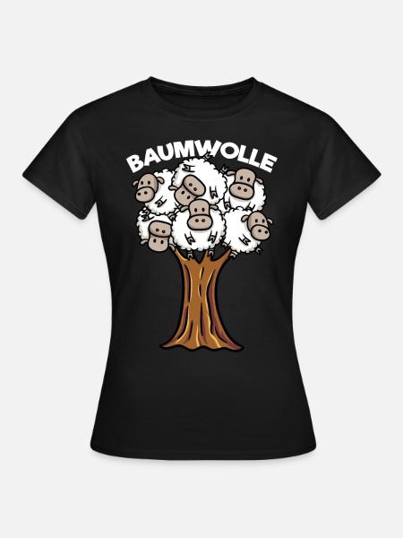 Baumwolle - Frauen T-Shirt - Schwarz