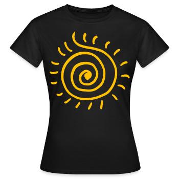 Sonne - Frauen T-Shirt - Schwarz - Vorne - AI Model Female 172 dark (172cm)