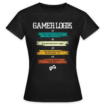 Gamer Logik - Frauen T-Shirt - Schwarz - Vorne - AI Model Female 172 dark (172cm)