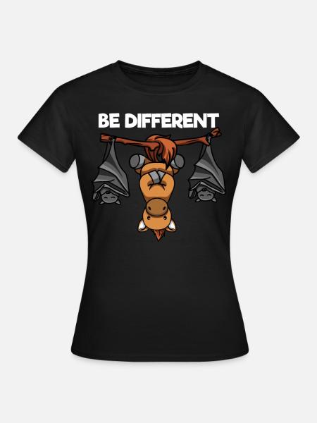 Be Different Pony und Fledermäuse - Frauen T-Shirt - Schwarz