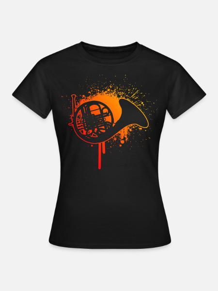 Damen Hornisten Hornist Waldhorn Waldhornspieler - Frauen T-Shirt - Schwarz