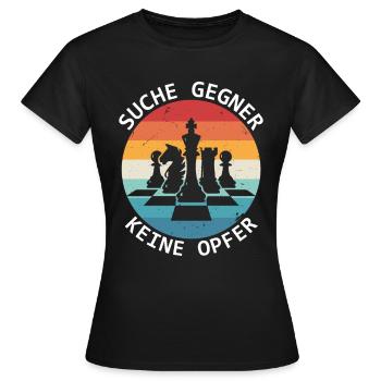Search Opponents No Victims Chess Players - Women's T-Shirt - black - Front - AI Model Female 172 dark (172cm)